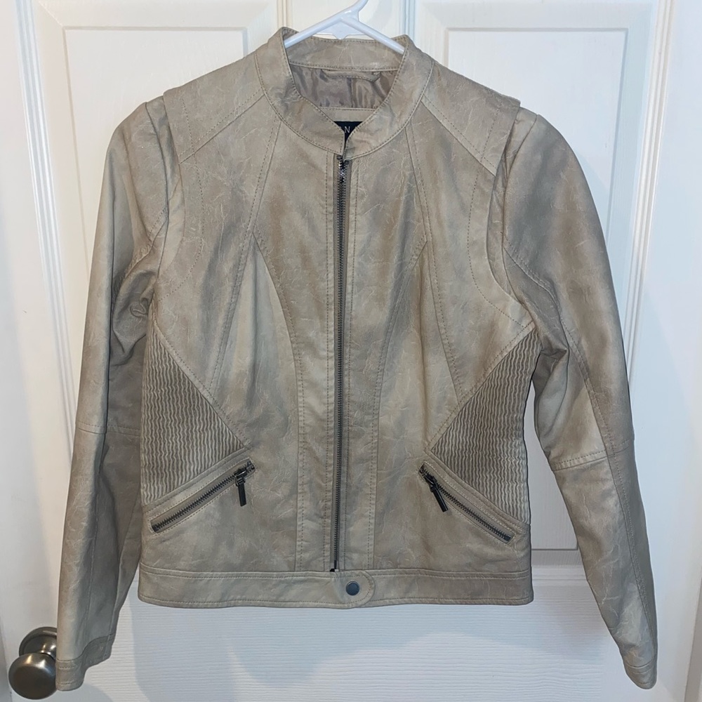 Bernardo Cream Vegan Leather Jacket